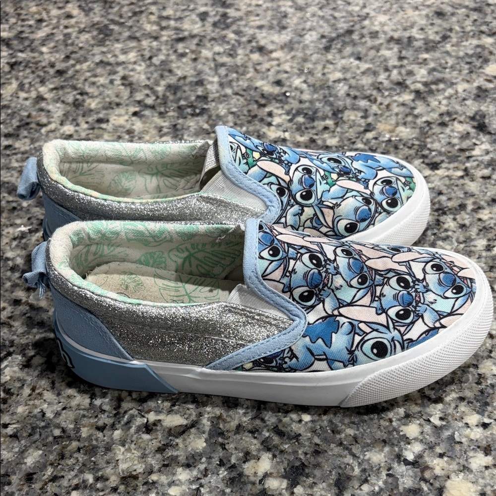 Disney Blue and Silver Kids Slip-On Sneakers